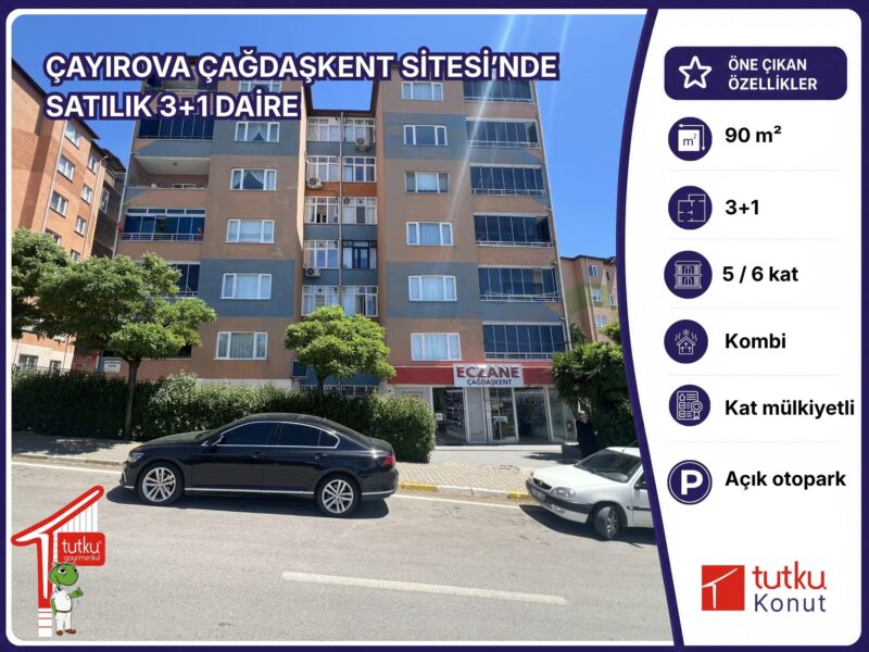 ÇAYIROVA ÇAĞDAŞKENT SİTESİ’NDE SATILIK 3+1 DAİRE