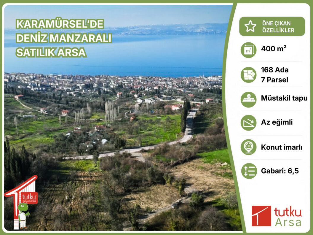 KARAMÜRSEL'DE DENİZ MANZARALI SATILIK ARSA 59 KARAMURSELDE DENIZ MANZARALI SATILIK ARSA