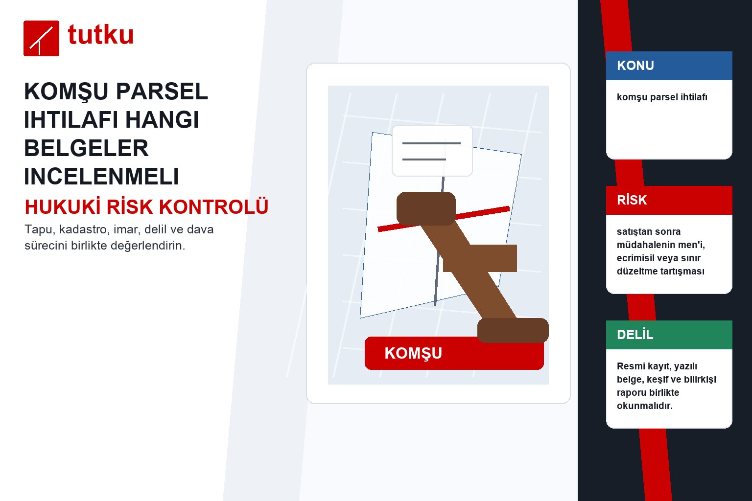 Komşu parsel ihtilafı hangi belgeler incelenmeli?