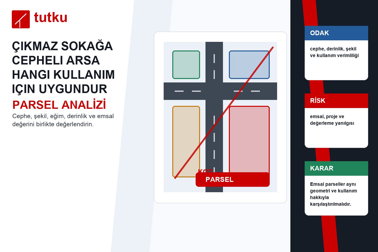 Çıkmaz sokağa cepheli arsa hangi kullanım için uygundur?