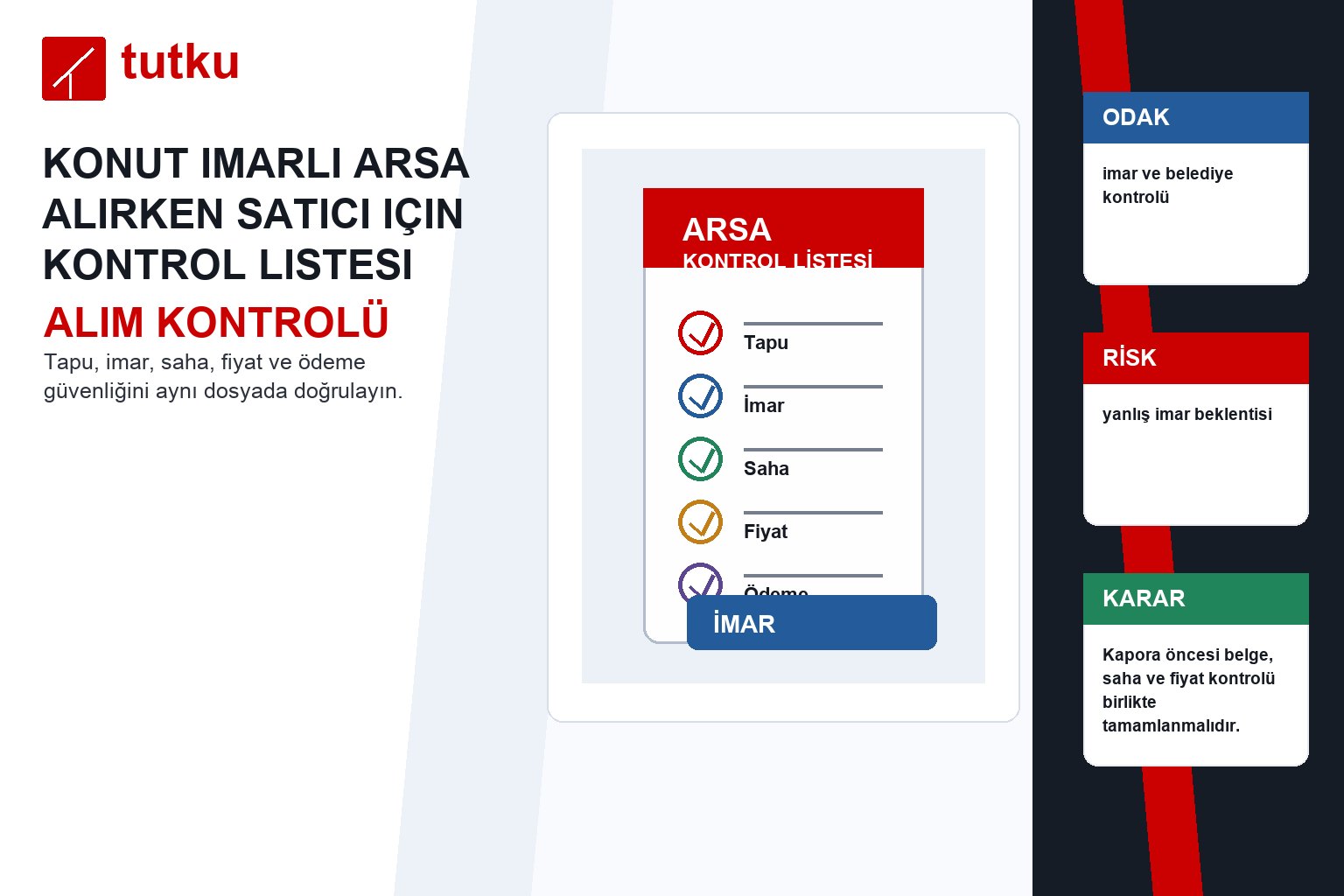 Konut imarlı arsa alırken satıcı için kontrol listesi