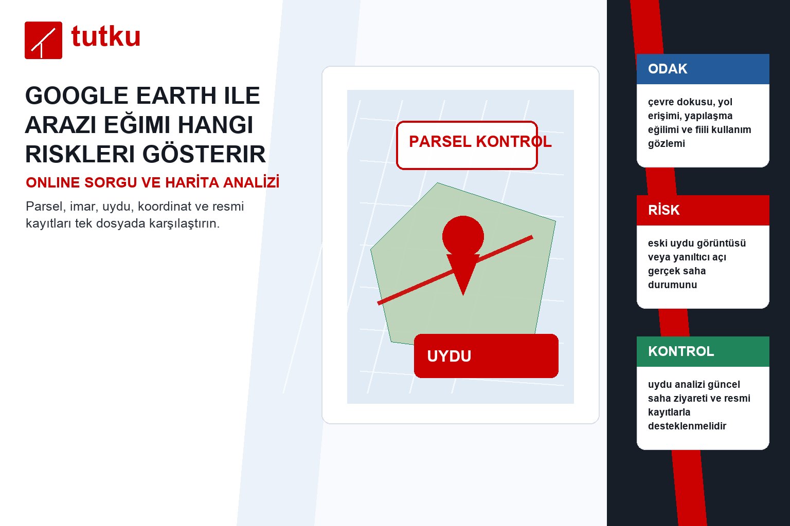 Google Earth ile arazi eğimi hangi riskleri gösterir?