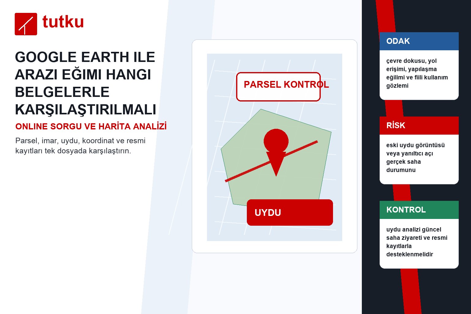Google Earth ile arazi eğimi hangi belgelerle karşılaştırılmalı?