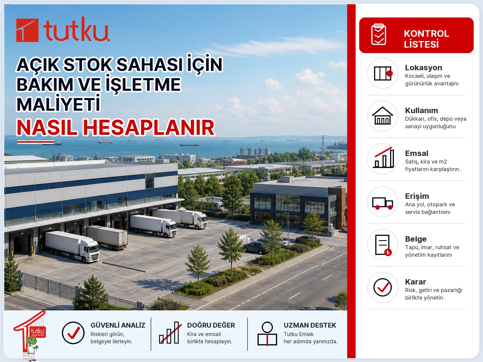 Açık stok sahası için bakım ve işletme maliyeti nasıl hesaplanır?