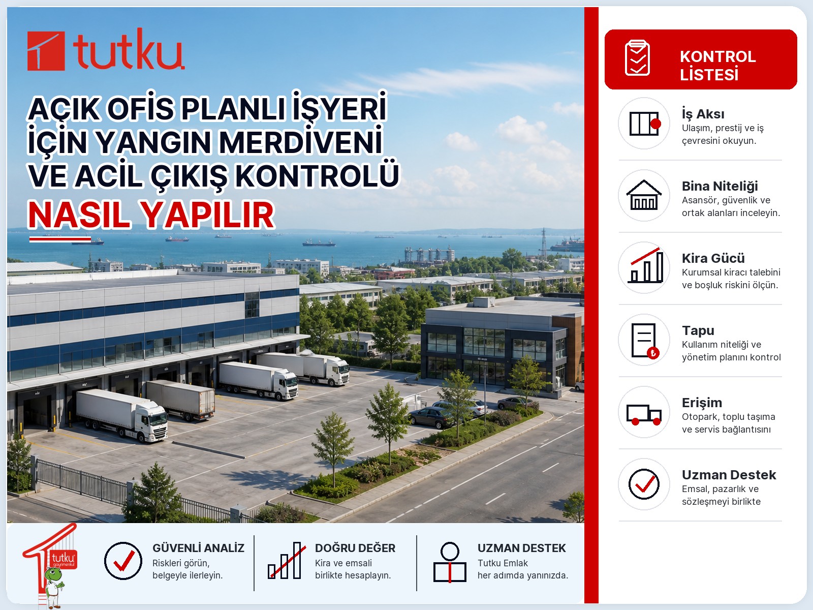 Açık ofis planlı işyeri için yangın merdiveni ve acil çıkış kontrolü nasıl yapılır?