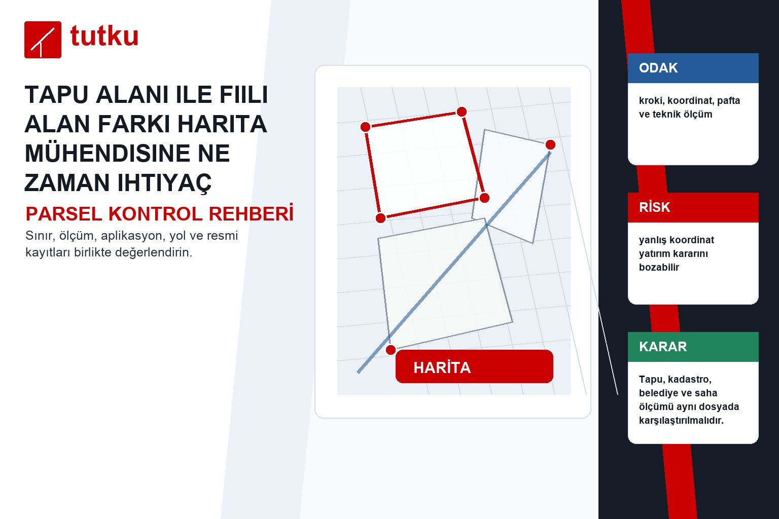 Tapu alanı ile fiili alan farkı harita mühendisine ne zaman ihtiyaç olur?
