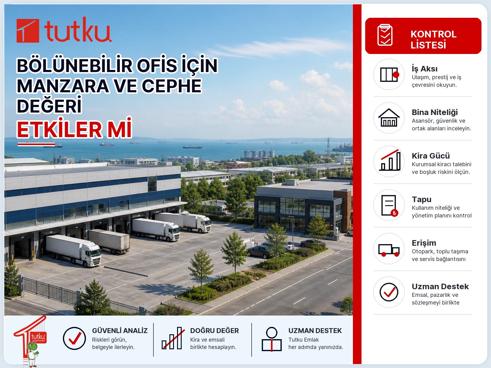 Bölünebilir ofis için manzara ve cephe değeri etkiler mi?