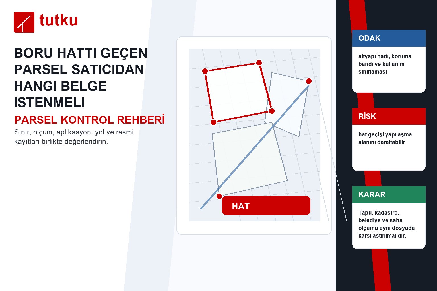 Boru hattı geçen parsel satıcıdan hangi belge istenmeli?