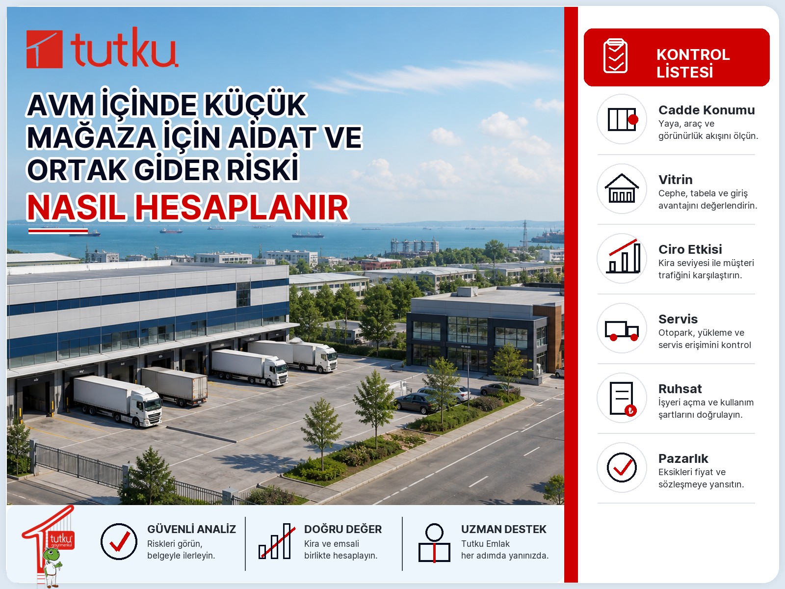 AVM içinde küçük mağaza için aidat ve ortak gider riski nasıl hesaplanır?