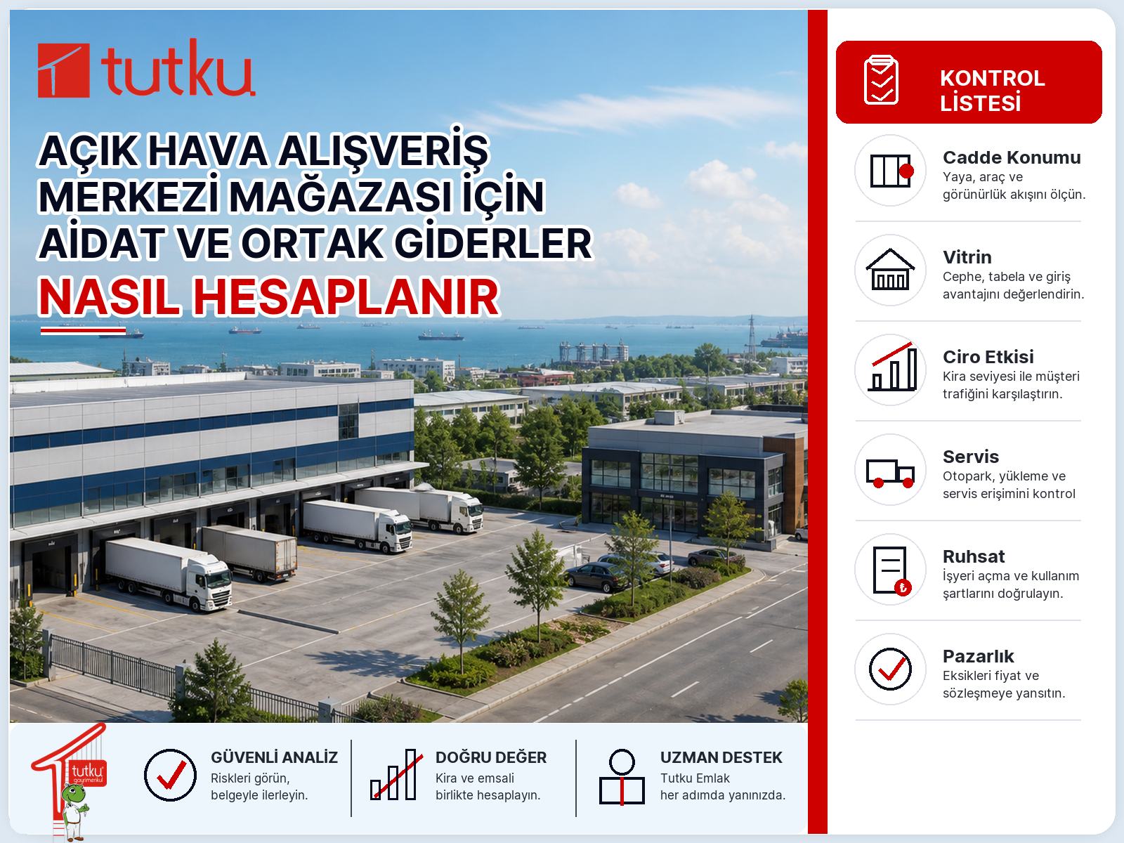Açık hava alışveriş merkezi mağazası için aidat ve ortak giderler nasıl hesaplanır?