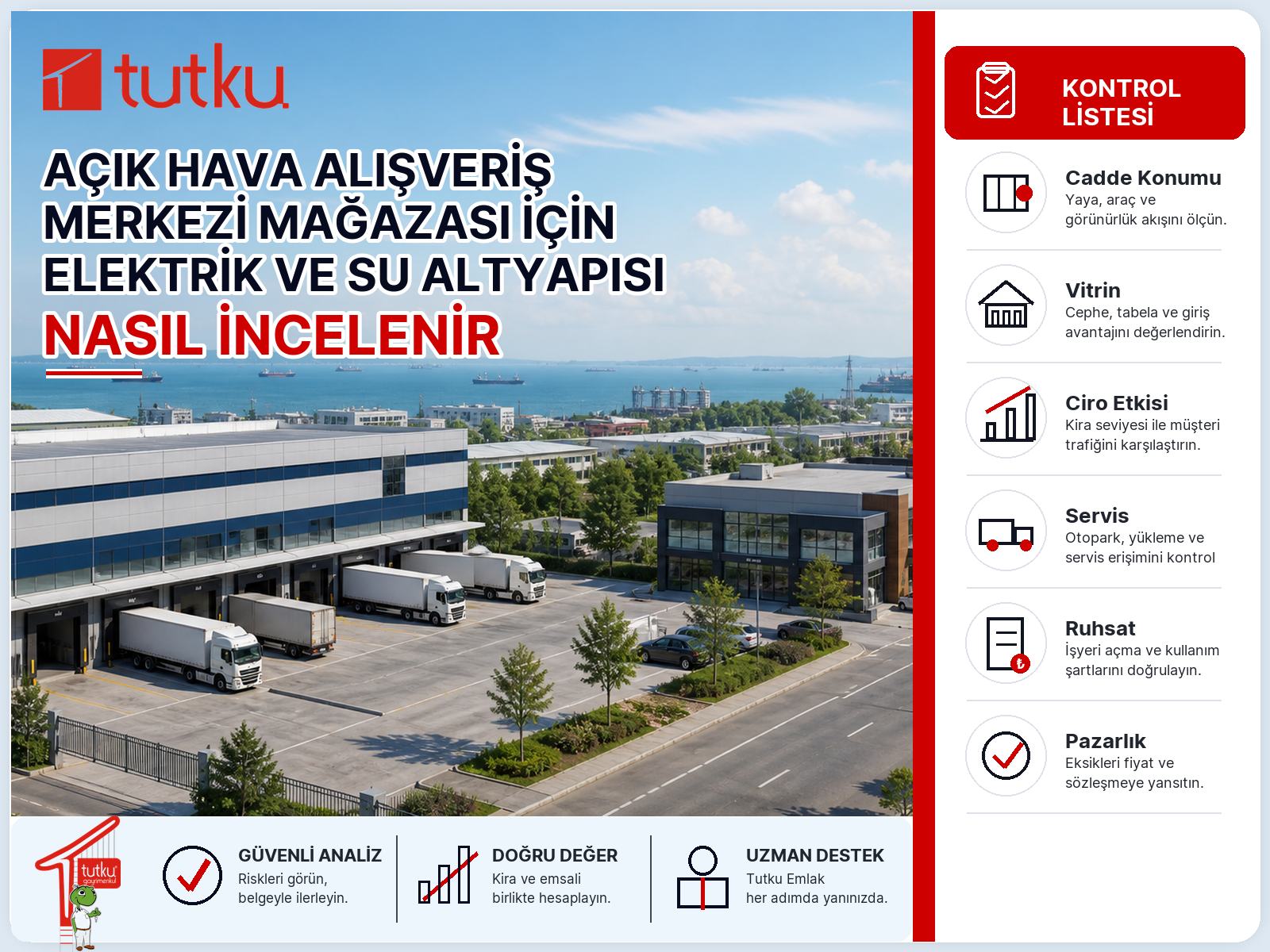 Açık hava alışveriş merkezi mağazası için elektrik ve su altyapısı nasıl incelenir?