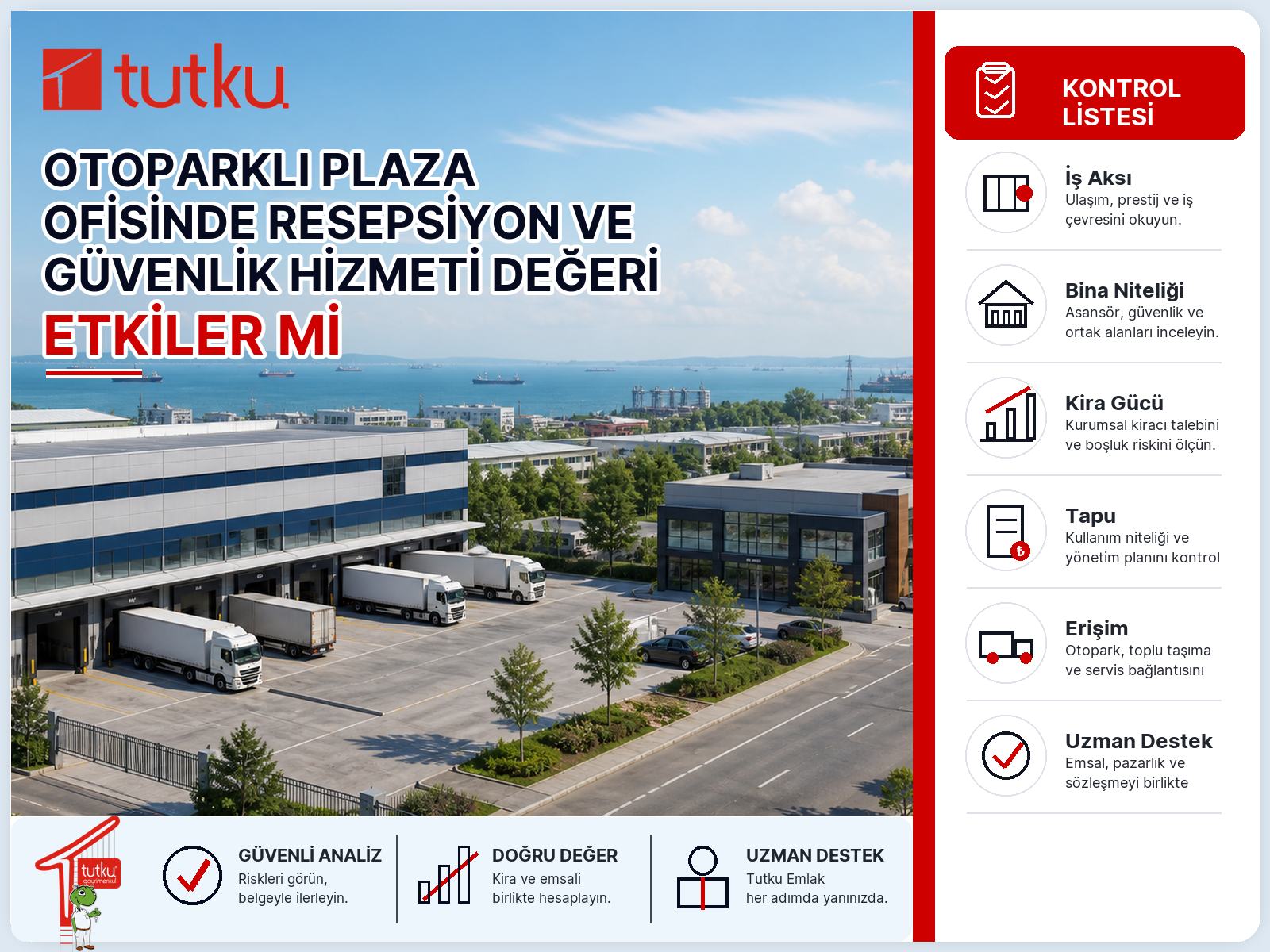 Otoparklı plaza ofisinde resepsiyon ve güvenlik hizmeti değeri etkiler mi?