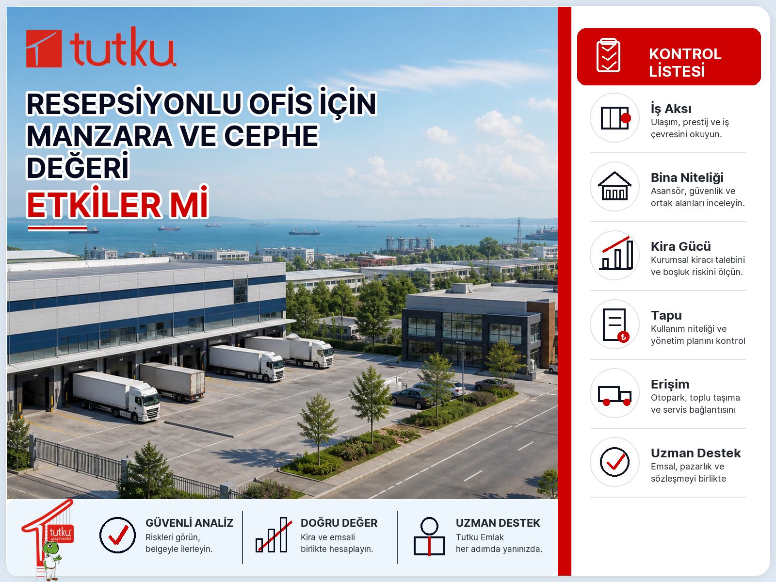 Resepsiyonlu ofis için manzara ve cephe değeri etkiler mi?