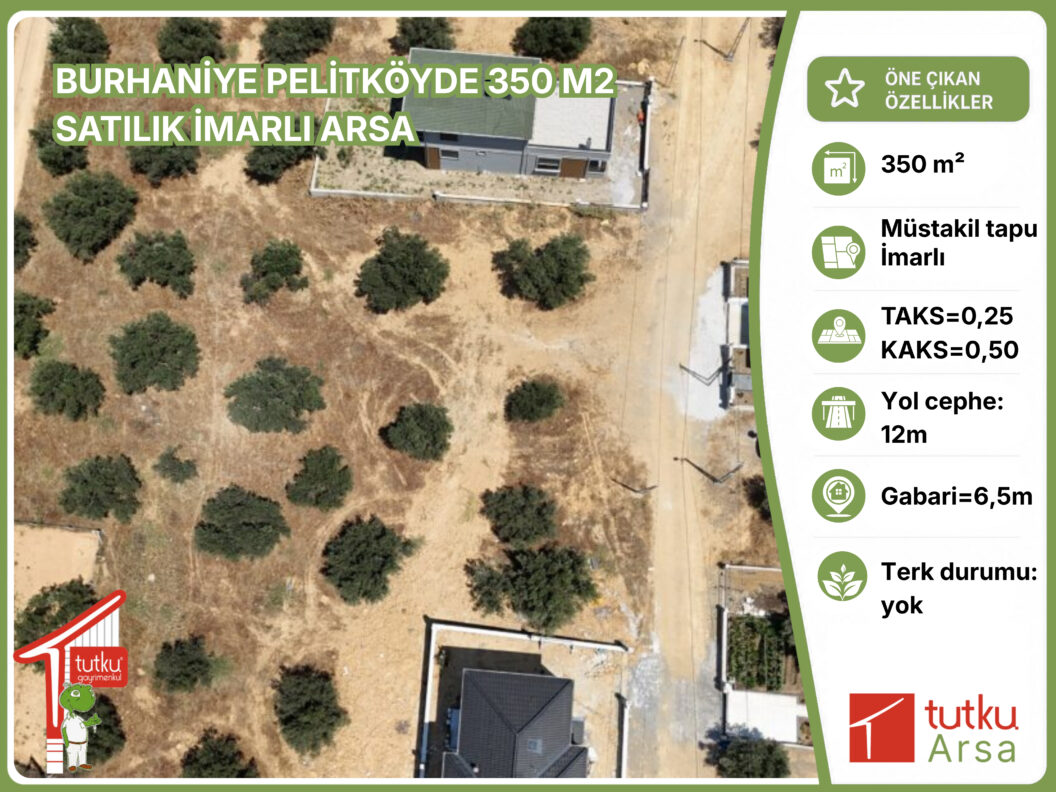 BURHANİYE PELİTKÖYDE 350 M2 SATILIK İMARLI ARSA 53 BURHANIYE PELITKOYDE 350 M2 SATILIK IMARLI ARSA 1