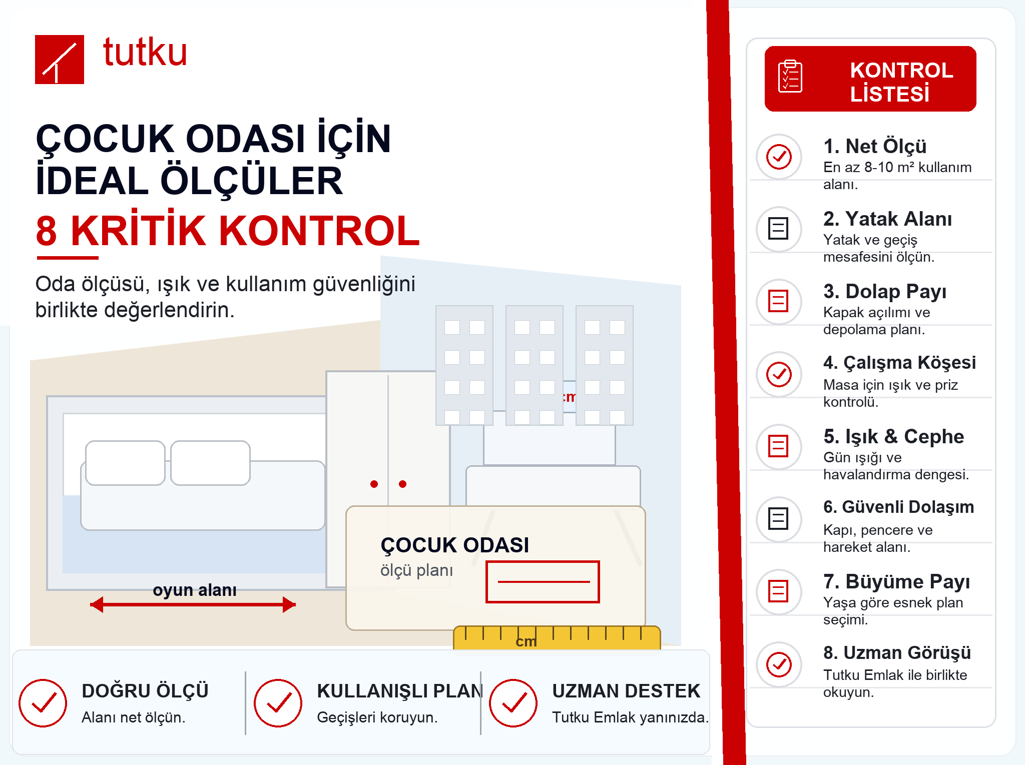 Çocuk odası için ideal ölçüler